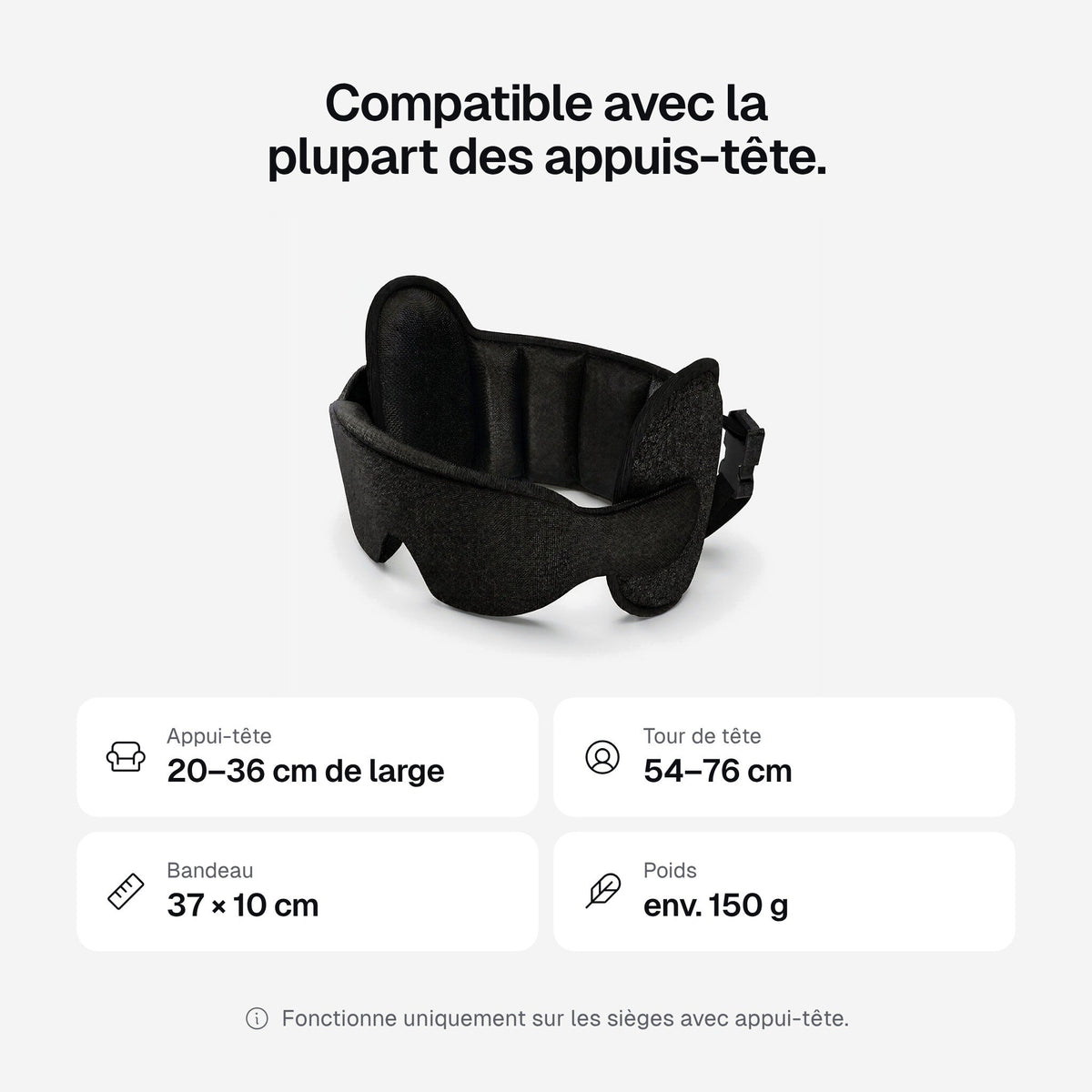 AeroSiesta fixé à l’appui-tête d’un siège d’avion